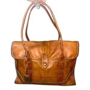 Frye Campus Satchel, Women's Campus Hobo Bag, 100% Dakota Red Burnt Leather